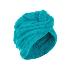 Serviette De Bain Microfibre Douce Pour Cheveux Bleu -Nabaiji 8405103