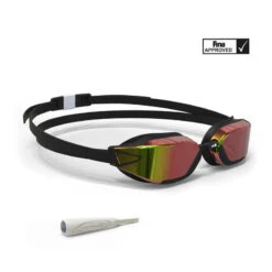 Lunettes De Natation Verres Miroir B-FAST 900 Noir Rouge -Nabaiji 8547681