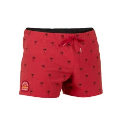 Short De Bain Natation Homme - Swimshort 100 Court - Cali Rouge Noir -Nabaiji 8788732