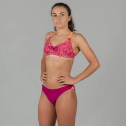 Bas De Maillot De Bain De Natation Femme Jana Lum Rouge Bordeaux Orange -Nabaiji bas de maillot de bain de natation femme jana lum rouge bordeaux orange 3