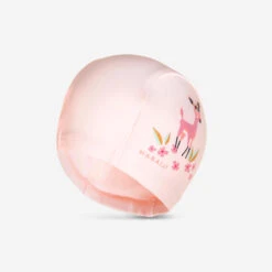 Bonnet De Bain Bébé Rose Imprimé Gazelle En Maille -Nabaiji bonnet de bain bebe rose imprime gazelle en maille 2
