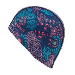 Bonnet De Bain En Maille Enduite - Tissu Imprimé - Taille L - Canopa Bleu Rose -Nabaiji bonnet de bain en maille enduite tissu imprime taille l canopa bleu rose 2