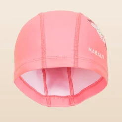 Bonnet De Bain Maille Silicone PRINT BIRD CORAIL -Nabaiji bonnet de bain maille silicone print bird corail 2