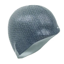 BONNET DE BAIN SILICONE PRINT GEO GRIS -Nabaiji bonnet de bain silicone print geo gris 2