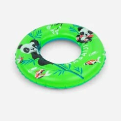 Bouée Piscine Gonflable 51 Cm Vert Imprimé "PANDAS" Pour Enfant 3-6 Ans