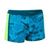 Boxer De Bain Natation Garçon - Yokob - Bleu Sombre / Vert Fluo -Nabaiji boxer de bain natation garcon yokob bleu sombre vert fluo