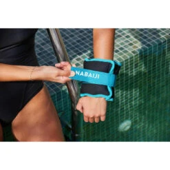 Bracelets Lestés Avec Boucle Aquagym Bleu 2*0,75 KG -Nabaiji bracelets lestes avec boucle aquagym bleu 2075 kg 2