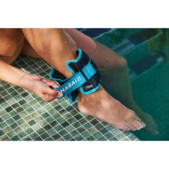 Bracelets Lestés Avec Boucle Aquagym Bleu 2*0,75 KG -Nabaiji bracelets lestes avec boucle aquagym bleu 2075 kg 3