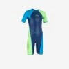 COMBINAISON DE NATATION GARÇON - SHORTY 100 KLOUPI - BLEU / VERT -Nabaiji combinaison de natation garcon shorty 100 kloupi bleu vert