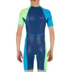 COMBINAISON DE NATATION GARÇON - SHORTY 100 KLOUPI - BLEU / VERT -Nabaiji combinaison de natation garcon shorty 100 kloupi bleu vert 2
