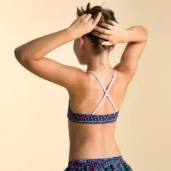 Haut De Maillot De Natation Fille 2 Pièces Lila Luna Bleu -Nabaiji haut de maillot de natation fille 2 pieces lila luna bleu 1