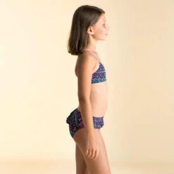 Haut De Maillot De Natation Fille 2 Pièces Lila Luna Bleu -Nabaiji haut de maillot de natation fille 2 pieces lila luna bleu 3