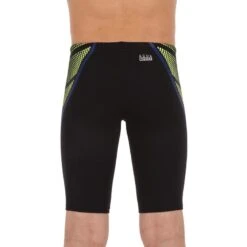 JAMMER DE NATATION GARÇON - FIRST - NOIR DOTS JAUNE ORANGE -Nabaiji jammer de natation garcon first noir dots jaune orange 3