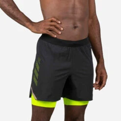 Jammer-Short De Natation Homme 500 Fiti - Noir / Jaune / Beige -Nabaiji jammer short de natation homme 500 fiti noir slash jaune slash beige 2