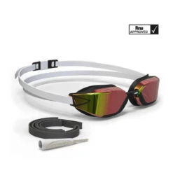 Lunettes De Natation Verres Miroir B-FAST 900 Noir Rouge -Nabaiji lunettes de natation 900 b fast noir rouge verres miroirs 1