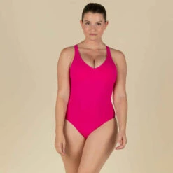 Maillot De Bain 1 Pièce De Natation Femme Pearl Rose Fushia -Nabaiji maillot de bain 1 piece de natation femme pearl rouge 3