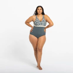 Maillot De Bain 1 Pièce Femme Mia Palm Beige Kaki. Bonnet D/E -Nabaiji maillot de bain 1 piece femme mia palm beige kaki bonnet de 3