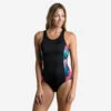 Maillot De Bain 1 Pièce Femme Natation Vega Light Fern Noir -Nabaiji maillot de bain 1 piece femme natation vega light fern noir