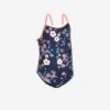 Maillot De Bain Bébé Fille Une Pièce Bleu Foncé Avec Imprimé Fleurs -Nabaiji maillot de bain bebe fille une piece bleu fonce avec imprime fleurs