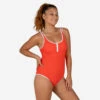 Maillot De Bain De Natation 1 Pièce Femme Heva Joy Zip Rouge -Nabaiji maillot de bain de natation 1 piece femme heva joy zip rouge
