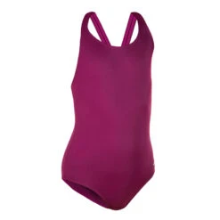 Maillot De Bain De Natation 1 Pièce Fille Basic Violet -Nabaiji maillot de bain de natation 1 piece fille basic violet 3