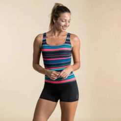 Maillot De Bain De Natation Femme 1 Pièce Heva Shorty Mexi Noir -Nabaiji maillot de bain de natation 1 piece heva shorty mexi noir 1