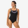 Maillot De Bain De Natation Femme 1 Pièce Taïs Ethn Noir -Nabaiji maillot de bain de natation femme 1 piece tais ethn noir