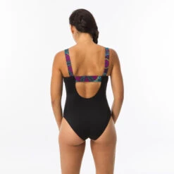 Maillot De Bain De Natation Femme 1 Pièce Taïs Ethn Noir -Nabaiji maillot de bain de natation femme 1 piece tais ethn noir 3