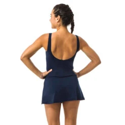 Maillot De Bain Jupe Heva Cola Bleu -Nabaiji maillot de bain de natation femme une piece heva skirt violet 1