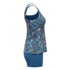 1P PA 100 HEVA TANKI ALL LEJO BLUE -Nabaiji maillot de bain de natation femme une piece heva tankini ond noir 3