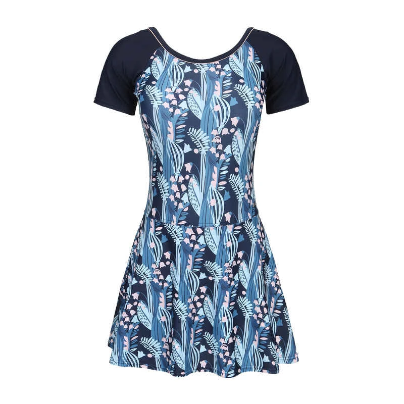 Maillot De Bain De Natation Femme Une Pièce Jupet Una Short Sleeve BLUE PRINT 4 Maillot De Bain De Natation Femme Une Pièce Jupet Una Short Sleeve BLUE PRINT – Image 2