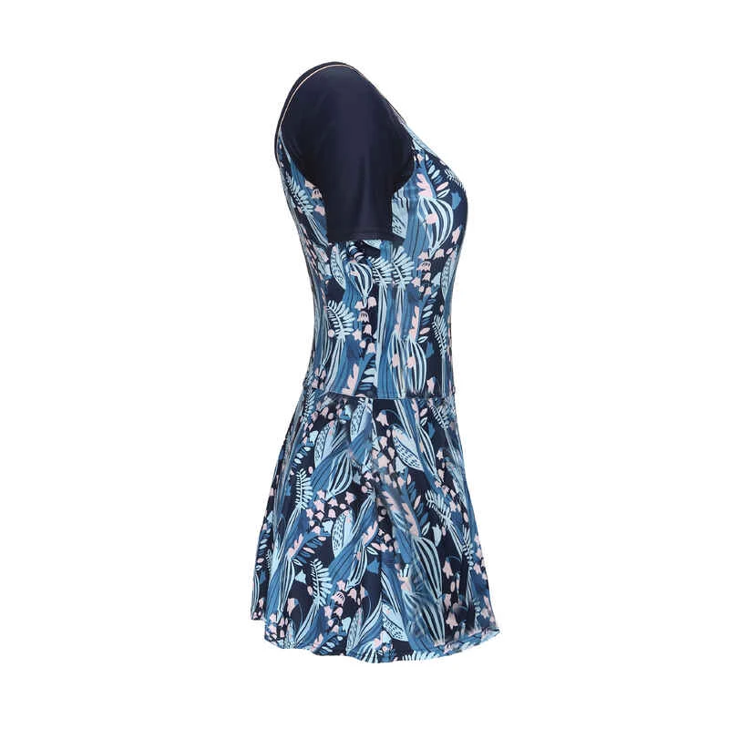 Maillot De Bain De Natation Femme Une Pièce Jupet Una Short Sleeve BLUE PRINT 5 Maillot De Bain De Natation Femme Une Pièce Jupet Una Short Sleeve BLUE PRINT – Image 3