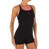 Maillot De Bain De Natation Une Pièce Shorty Femme Résistant Chlore Kamiye Noir -Nabaiji maillot de bain de natation une piece shorty femme resistant chlore kamiye noir