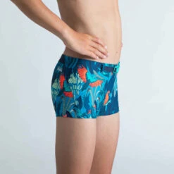 Maillot De Bain Natation Garçon - Boxer 100 Kibelt - All Yuka Turquoise -Nabaiji maillot de bain natation garcon boxer 100 kibelt all yuka turquoise 1