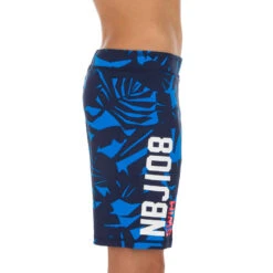 MAILLOT DE BAIN NATATION GARÇON SWIMSHORT 100 LONG ALL LIA BLEU NBJI -Nabaiji maillot de bain natation garcon swimshort 100 long all lia bleu nbji 3