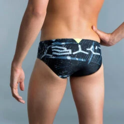 MAILLOT DE BAIN NATATION HOMME SLIP 900 PRINT KOLI GRIS -Nabaiji maillot de bain natation homme slip 900 print koli gris 9