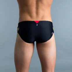 MAILLOT DE BAIN NATATION HOMME SLIP 900 YOKE PRINT KAL ROUGE -Nabaiji maillot de bain natation homme slip 900 yoke print kal rouge 3