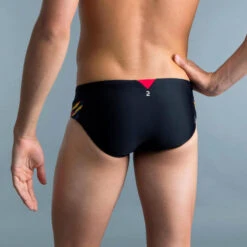 MAILLOT DE BAIN NATATION HOMME SLIP 900 YOKE PRINT KAL ROUGE -Nabaiji maillot de bain natation homme slip 900 yoke print kal rouge 4