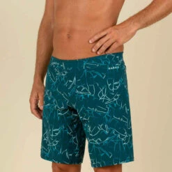 Short De Bain Natation Homme - Swimshort 100 Long - Bana Turquoise Bleu Marine 15 Short De Bain Natation Homme - Swimshort 100 Long - Bana Turquoise Bleu Marine -Nabaiji maillot de bain natation homme swimshort 100 long tex kaki 1