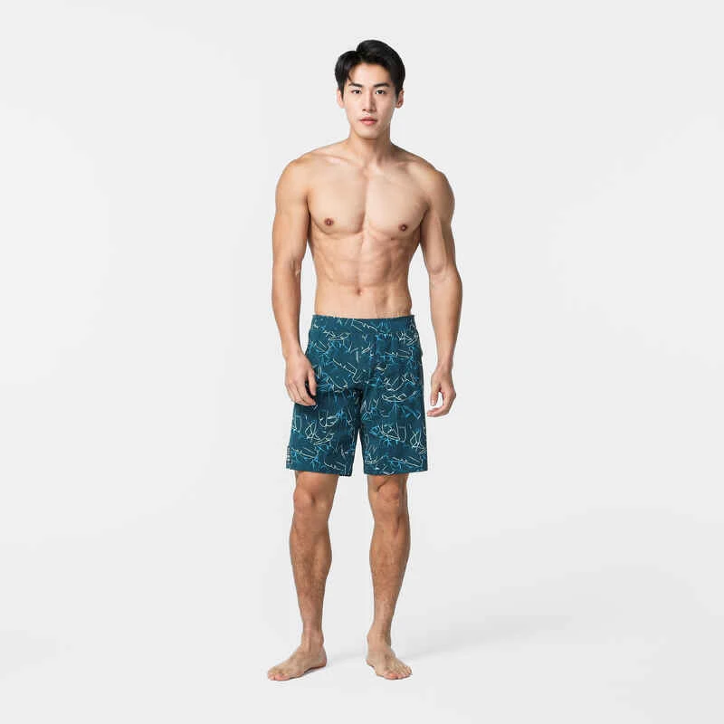 Short De Bain Natation Homme - Swimshort 100 Long - Bana Turquoise Bleu Marine 10 Short De Bain Natation Homme - Swimshort 100 Long - Bana Turquoise Bleu Marine – Image 8