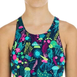 Maillot De Bain Une Pièce De Natation Fille Kamiye Print Alg Bleu / Rose -Nabaiji maillot de bain une piece de natation fille kamiye print alg bleu rose 4
