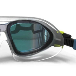 MASQUE DE PISCINE - ACTIVE TAILLE L - VERRES MIROIR - BLEU / NOIR -Nabaiji masque de natation 500 active taille l bleu verres clairs 5