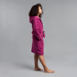 Peignoir De Bain Femme Microfibre Compact Violet -Nabaiji peignoir de bain femme microfibre compact violet 2