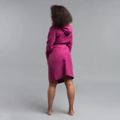 Peignoir De Bain Femme Microfibre Compact Violet -Nabaiji peignoir de bain femme microfibre compact violet 3