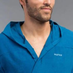 Peignoir De Bain Homme Microfibre Compact Bleu Indigo -Nabaiji peignoir de bain homme microfibre compact bleu indigo 4