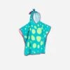 Poncho De Bain Coton Bébé - Dragon Bleu-Vert -Nabaiji poncho bebe slash enfant bleu vert avec capuche imprime dragon