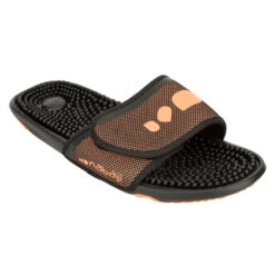 SANDALES NATATION HOMME SLAP 900 NOIR ORANGE