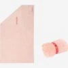 Serviette De Bain Microfibre Ultra Douce Rose Clair Taille L 80 X 130 Cm -Nabaiji serviette de bain microfibre ultra douce rose clair taille l 80 x 130 cm