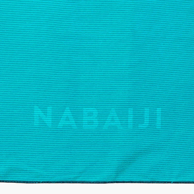 Serviette De Bain Microfibre à Rayures Bleu Taille L 80 X 130 Cm 4 Serviette De Bain Microfibre à Rayures Bleu Taille L 80 X 130 Cm – Image 2