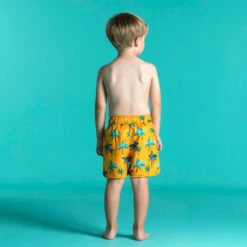 Short De Bain Bébé / Enfant Jaune Imprimé Palmiers -Nabaiji short de bain bebe enfant jaune imprime palmiers 2